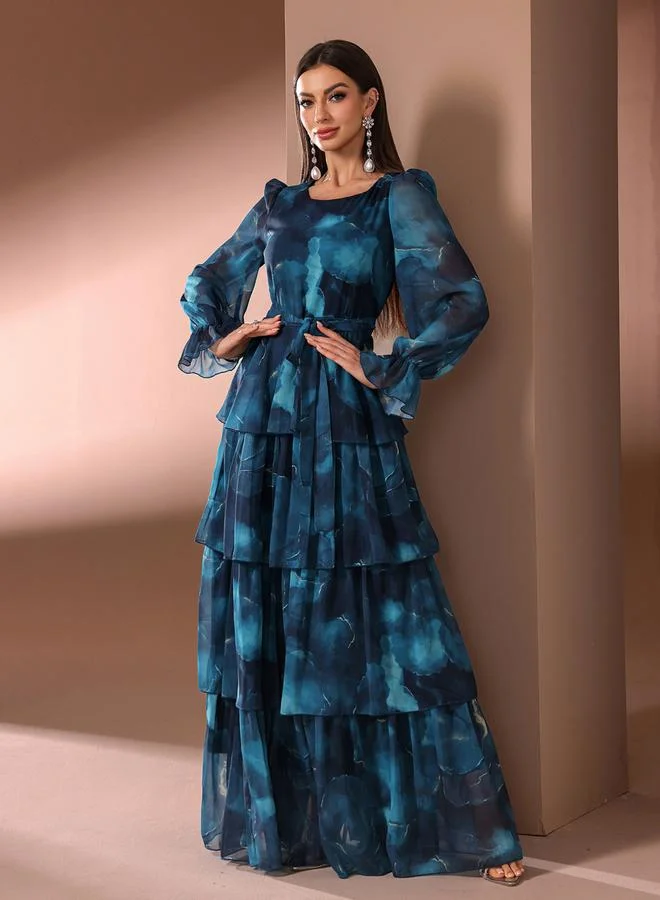 Take Two Women Tie Dye Print Tiered Maxi Dress